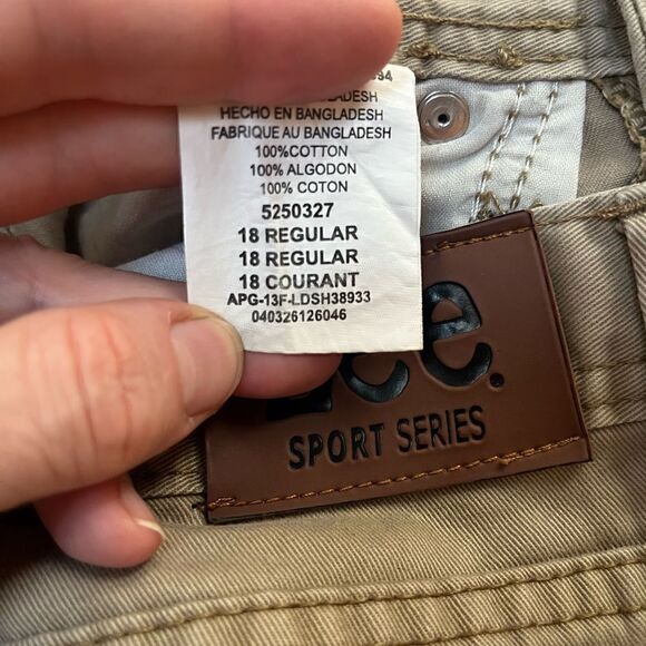 3/$25 SALE: LEE SLIM STRAIGHT LEG COMFORT SCHOOL UNIFORM PANTS TAN BOYS SIZE 18 - Picture 15 of 16